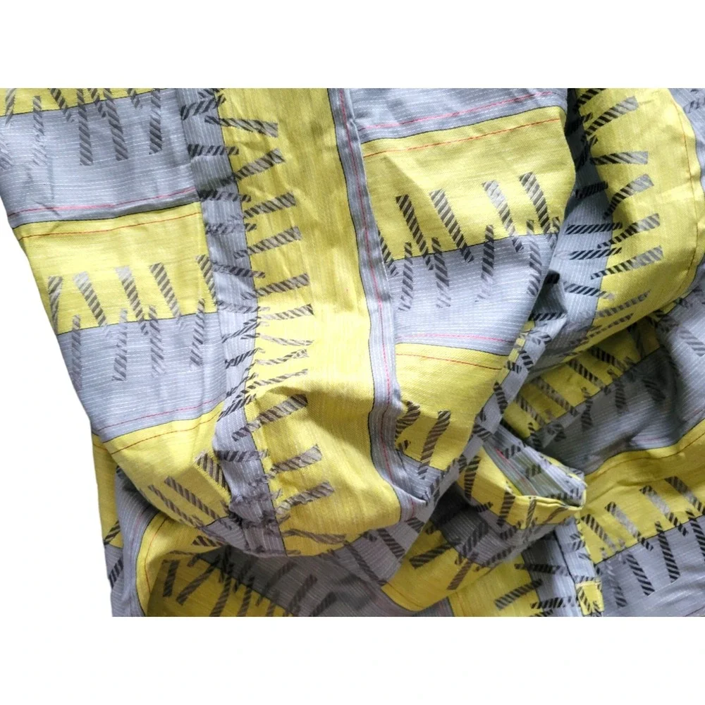 Vintage Mcm Mattress Ticking Cover‎ New Old Stock Abstract Yellow Stripe